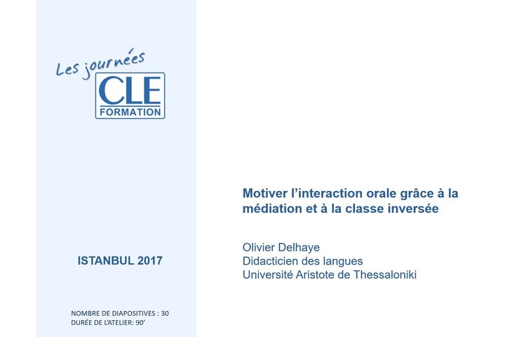 Motiver l'interaction orale en FLE grâce à la médiation et à la classe inversée