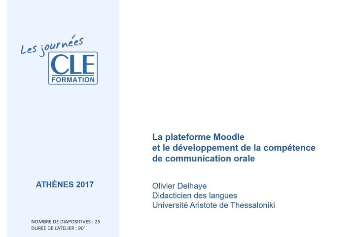 Moodle et le développement de la compétence de communication orale en FLE